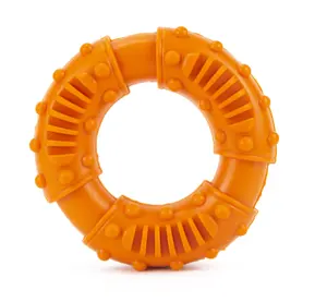 New Style Hot Selling Bite-resistant Natural Safe Rubber Doughnut Shape Training Dogs Throw Hoops Chew Toy For Pet Dogs