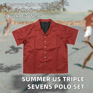 Ensemble de polos à manches courtes rouges pour hommes, légers, à séchage rapide, tricotés, décontractés, pour l'été - Product Image 2
