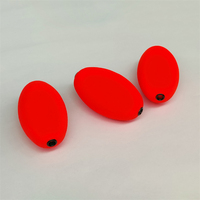 Flotteurs de pêche ovales en mousse EPS de 2,5 pouces de couleur rouge avec insert métallique, flotteurs de pêche en mer