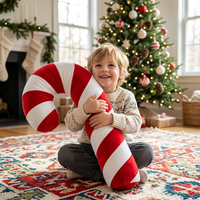 Cojín Decorativo Navideño Personalizado en Forma de Bola 3D Rojo y Blanco para Cama o Sofá, Cojín Redondo Suave de 7 Pulgadas
