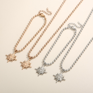 Collar con Colgante de Sol de Moda, Chapado en Oro de 18K, Cadena de Cuentas de Acero Inoxidable, Joyería de Estilo Vintage para Regalo de Fiesta, ¡Gran Venta! - Product Image 2