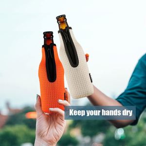 Custom Neoprene Cooler Bags for Beer <b>Bottles</b> Zipper Waterproof Thick Non-slip Insulator Sleeves - Product Image 1