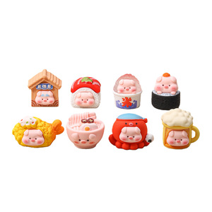Figurines miniatures de scène de dessin animé mignonnes en résine DIY, peintes à la main, thème <span class=keywords><strong>Gourmet</strong></span> Pig, pour la décoration et la vente en gros - Product Image 5