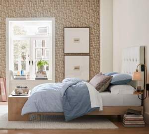 Home Furniture Technical Upholstered <b>Platform</b> Wood <b>Bed</b> <b>Double</b> <b>Bed</b> Solid Wooden Frame - Product Image 4
