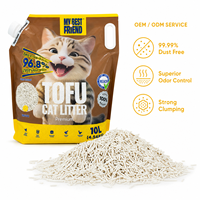 Litière pour chat OK PET Tofu 10L, agglomération instantanée, formule à haute absorption, qualité supérieure, fournisseur de litière pour chat en gros