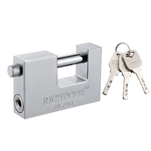 Candado resistente a la intemperie RICHDOOR, llaves de paleta anticorte, candado rectangular cromado con 3 Llaves - Product Image 1