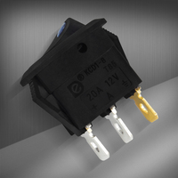Interrupteur à bascule 12V 20A pour voiture, 3 broches, lumière bleue, ON-ON SPDT KCD1, mini interrupteur à bascule circulaire pour voiture et camion