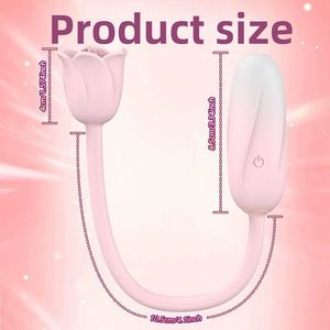 Vibrateur double action en silicone avec stimulateur clitoridien en forme de fleur - Jouet pour adultes rechargeable et flexible pour femmes - Product Image 2