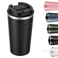 Vaso Térmico Ecológico de Acero Inoxidable de Doble Pared de 380 ml y 510 ml, Taza de Café de Viaje Reutilizable con Aislamiento al Vacío y Tapa
