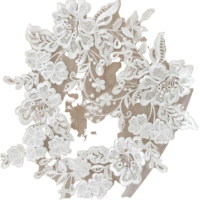 Accessoires de coiffure de mariée DIY, patchs brodés en dentelle de maille, appliques 100% polyester élégantes pour robe de mariée, de 3'' à 3 7/8''