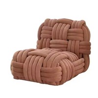 Canapé modulaire confortable et moderne en tissu de coton tissé et tricoté pour le salon