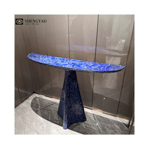 Muebles de piedras preciosas naturales de lujo, mesa de consola de piedra de rubí rojo para entrada de sala de estar - Product Image 5