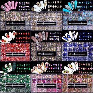 Strass décoratifs pour les ongles, AB en cristal brillant, couleur blanc, arc-en-ciel, Nail Art, forme fantaisie, à fond plat, décoration, pièces - Product Image 3