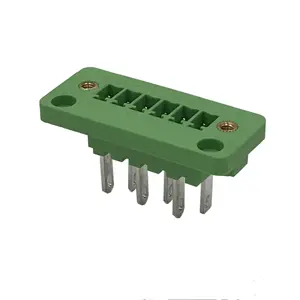 Green through wall male electric clamp 3.81mm plug-in terminal block socket