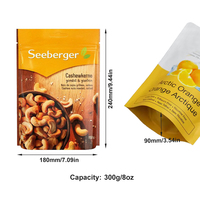 Sachets d'emballage alimentaire recyclables pour noix, avec fenêtre transparente et fermeture éclair, pour l'arachide et la noix, vente en gros et au détail