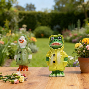 Figurines décoratives de canard et de grenouille pour jardin, cour et pelouse, en résine, artisanat, pour la maison et l'extérieur. - Product Image 1