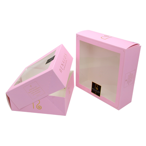 Emballage rose personnalisé de confiserie sucrée artisanale de bonbons cookie gâteau biscuit boîte-cadeau de papier de pâtisserie dessert beignet avec fenêtre - Product Image 4