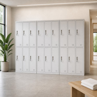 Armoire de rangement métallique pleine hauteur à 6 portes en acier thermolaqué pour vestiaires de personnel de salle de sport et bureaux (vente en gros)