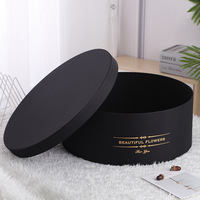 Boîte à fleurs de luxe de grande capacité en tissu satiné 2 pièces/ensemble de boîte-cadeau ronde la plus grande boîte-cadeau de fleur de fruit Vente en gros