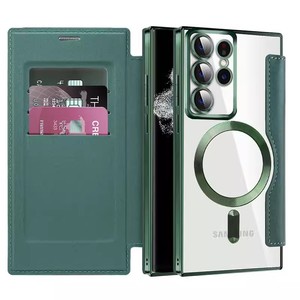 <span class=keywords><strong>เคส</strong></span>หนังพลิกได้ ชุบเคลือบแม่เหล็ก รองรับการชาร์จแบบไร้สาย ป้องกันการตกกระแทก สำหรับ iPhone 17 16 Pro Max Samsung S25 Ultra - Product Image 1
