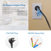 Multiprise domestique anti-surtension American Standard 6/8/10 pieds, 8 prises CA, 3 ports USB, couleur personnalisable OEM, 15A 125V