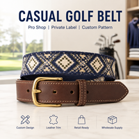 Ceinture de golf décontractée extensible, élégante et portable, prête à la vente, motif personnalisé, idéale pour l'entraînement de golf, les activités de plein air du week-end