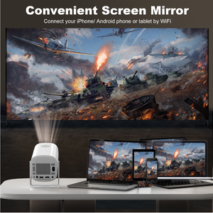 Projecteur 4K portable numérique LED sans fil WiFi 6 pour cinéma maison, mini LCD natif 720P, compatible <span class=keywords><strong>Android</strong></span> 14, pour l'extérieur, vente en gros - Product Image 4