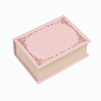 Boîte cadeau magnétique miniature biodégradable en forme de livre, doublée de velours avec logo personnalisé en bronze OEM ODM
