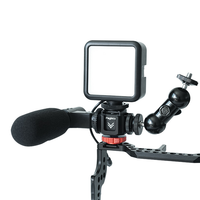 Adaptateur triple griffe froide en alliage d'aluminium, support d'extension universel portable pour flash d'appareil photo reflex numérique et moniteur