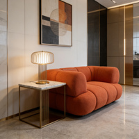Sofá Chesterfield de Dos Plazas sin Marco, Estilo Francés, con Esponja de Lujo, Diseño Moderno, Sin Estructura de Soporte, para Sala de Estar, Venta Directa de Fábrica