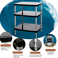 Support audio DIY en tube d'aluminium creux à remplir de sable, étagère en bois anti-choc pour équipement Hi-Fi, lecteur CD et tourne-disque