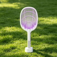 Qualitell Raqueta Eléctrica 2 en 1 para Moscas e Insectos, Carcasa Duradera de ABS, Luz UV Atractiva para Mosquitos, para Interiores y Exteriores, CE EPA