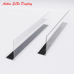 Free Sample Customizable <b>Plastic</b> Shelf Dividers 5pcs Acrylic Shelf Divider with Magnet <b>Strip</b> - Product Image 3