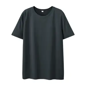 Baju Pria T-Shirt kasual 100% katun Logo disesuaikan kaos oblong gaya O-Neck