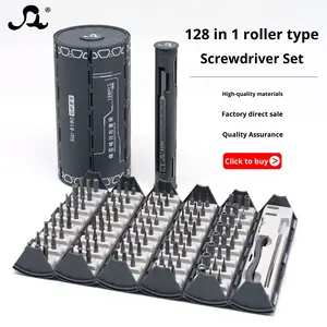 Juego de Destornilladores Magnéticos de Precisión 128 <span class=keywords><strong>en</strong></span> 1, Herramienta Multifunción para Desmontaje del Hogar, Tipo Carrete con Almacenamiento de Puntas, Combinación para Reparaciones - Product Image 2