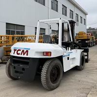 Forklift Diesel Tugas Berat TCM FD100 10 Ton 4WD Ban Solid Tiang Dua Tingkat Panjang Garpu 1520mm Lebar Garpu 175mm Mesin Isuzu 6BG1