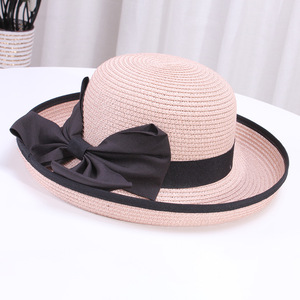 Chapeau <span class=keywords><strong>de</strong></span> paille, été, plage, protection solaire, frais, nœud papillon, protection UV, chapeau <span class=keywords><strong>de</strong></span> pêcheur - Product Image 4