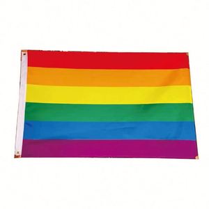 ธงสีรุ้ง LGBT เลสเบี้ยน ไบเซ็กชวล เกย์ สำหรับงานพาเหรด ขนาด 3x5 ฟุต ผลิตจากโพลีเอสเตอร์ 100D ขายส่ง - Product Image 1