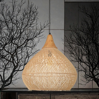 Lampe suspendue en rotin tissé à la main, style rustique vintage, dimmable, garantie 2 ans, pour la décoration intérieure, hôtel, lustres