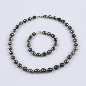 Colliers en perles naturelles pour femmes, accessoire Simple et à la mode, style taiti noir, Baroque, Akoya, taille 10-12mm - Product Image 1