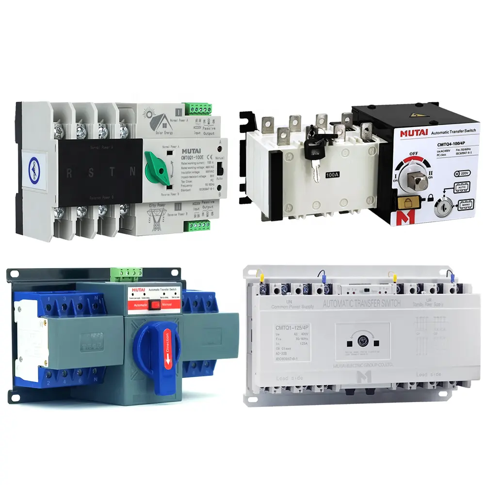 MUTAI Factory Outlet 4 Pole 4 Phase 100A 100 Amp 125 Amp AC Double Power Automatic Transfer Switching(ATS)