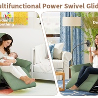 Fauteuil inclinable pivotant robuste et rembourré avec port USB-C, facile à nettoyer, pour chambre d'enfant et camping-car