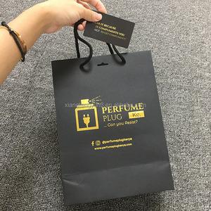 Tùy Chỉnh Sang Trọng Vàng Lá Mờ Nổi Có Thể Tái Chế Bông Sợi Dây Thừng Xử Lý Mạnh Mẽ Giấy Cửa Hàng Quần Áo Mua Sắm Túi Logo Lớn Trung Bình - Product Image 3