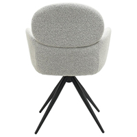 Fauteuil de salle à manger élégant en tissu blanc Boucle avec pieds en métal durable