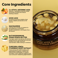 Crème Personnalisée en Capsules de Vitamine C, Crème au Curcuma, Crème Gelée au Collagène, Hydratant Coréen pour le Visage