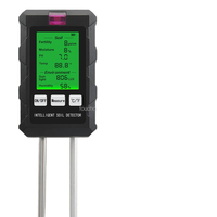 Détecteur de nutriments du sol 6-en-1 avec grand écran LED : pH/Humidité/Température, Humidité/Huileux/Sunlight, Détection de la fertilité et de la luminosité 0.5pH