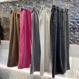 Streetwear Washed Unisex <b>Trousers</b> Casual Sweatpants Custom Logo Heavy Cotton Men's Plus Size <b>Vintage</b> Sweatpants - Product Image 1