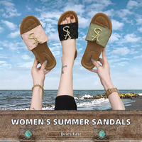 Sandales plates pour femme 2026, chaussures de plage à semelle plate, tongs pour femmes avec fonction antidérapante, lumineuses, pour la saison estivale