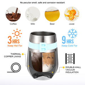 Vasos bonitos de seguridad para niños, vasos de acero inoxidable de doble pared con tapa de bambú ecológica, sin BPA, 12oz, 2022 - Product Image 4