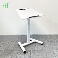 Bureau debout mobile pneumatique réglable en hauteur pour le bureau à domicile, table inclinable pour ordinateur portable avec roulettes